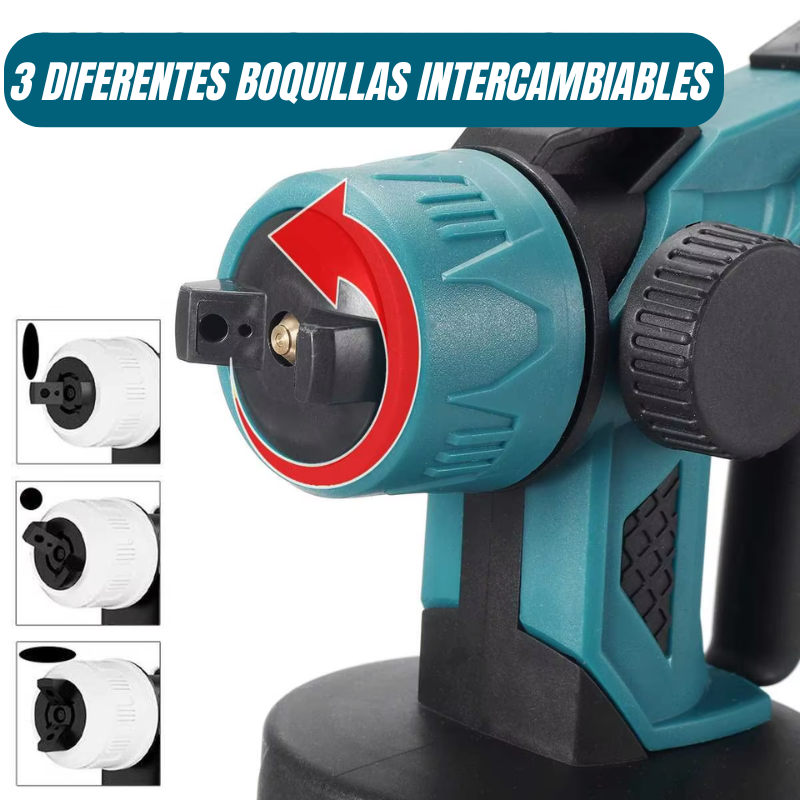 InstaSpray Pro™: Pistola de Pintura Inalámbrica de Alto Poder con 2 Baterías