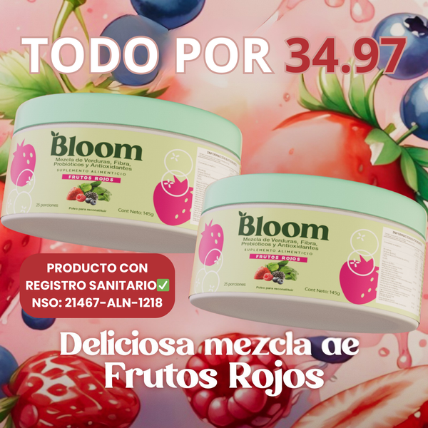2X1 BLOOM - Suplemento Natural Frutos Rojos🍓