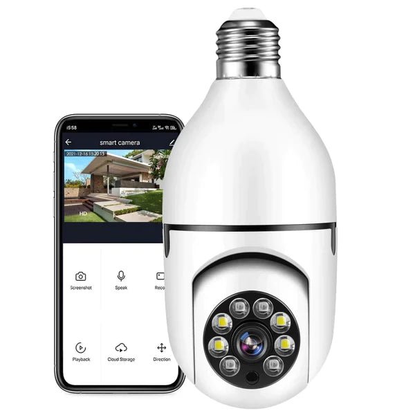 Cámara Bombilla De Seguridad Robótica 360° 2 en 1 - LightCam™ - Mr Utilidades