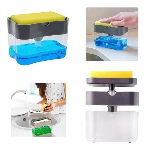 DISPENSADOR JABON LIQUIDO + ESPONJA - Mr Utilidades